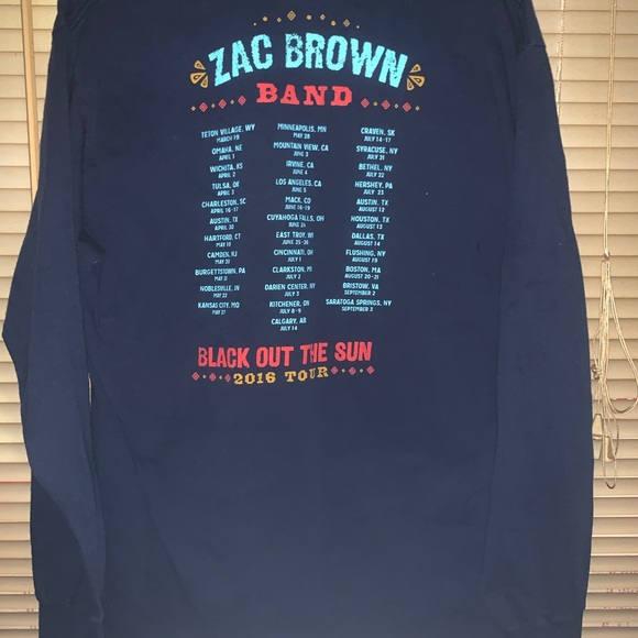 Zach Brown band double sided graphic T-shirt concert 2016 tour sz L Long sleeve - Picture 5 of 7